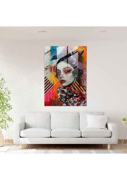 Rönesans Twist Cam Baskı - Klasisizm+Popart, Duvar Dekorasyonu, Modern Sanat, Cam Duvar Sanatı, 30X45