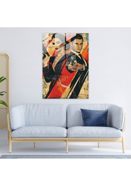 Retro Sinema Klasisizm Cam Duvar Sanatı - Klasisizm+Popart, Modern Sanat, Ev Dekorasyonu, Pop Art ile Klasisizm, 30X45 modelleri