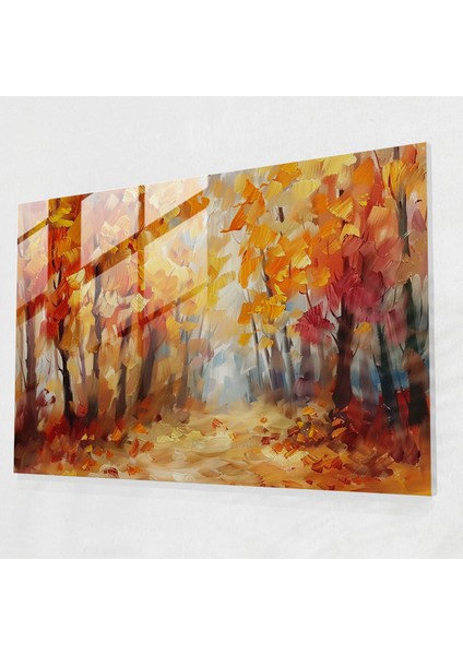 Leonid Afremov Modern Art - Whimsical Autumn Forest Scene - Leonid Afremov, Glass Print, Glass Wall Art, Leonid Afremov, 35X25