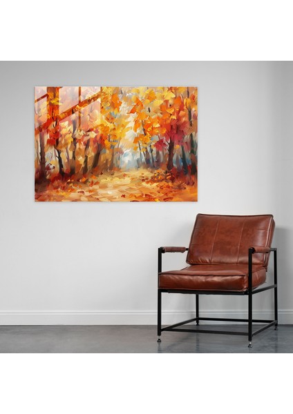 Leonid Afremov Modern Art - Whimsical Autumn Forest Scene - Leonid Afremov, Glass Print, Glass Wall Art, Leonid Afremov, 45X30 modelleri