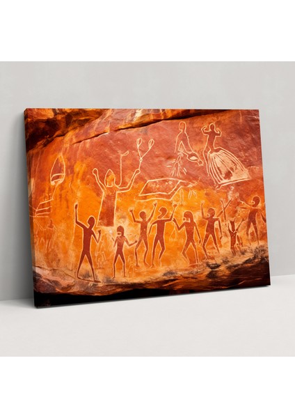 Aborijin Kanvas Tablo - Antik Kaya Sanatı - Aborijin, Ev Dekorasyonu, Antik Sanat, Kanvas Tablo, 50X30