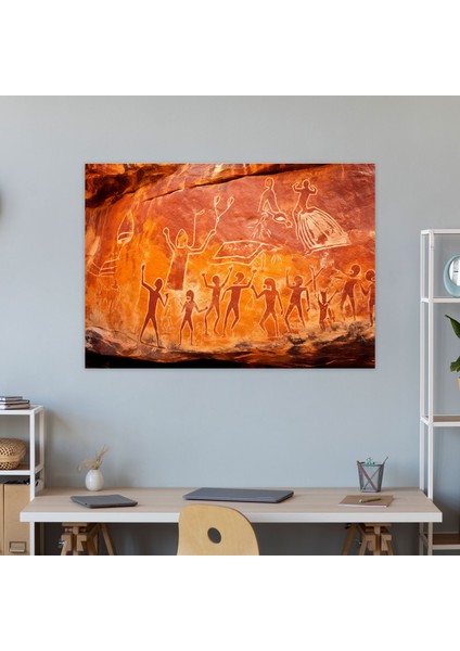 Aborijin Kanvas Tablo - Antik Kaya Sanatı - Aborijin, Ev Dekorasyonu, Antik Sanat, Kanvas Tablo, 50X30 fiyatları
