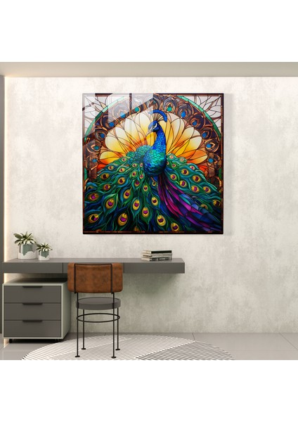 Asya Zenginlik Cam Baskı - Asya, Zenginlik, Geometrik Vitray Tasarım, Ev Dekorasyonu, 30X30