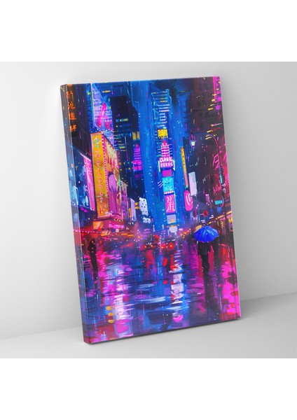 Neon Şehir Kanvas Tablo - Ashvin Harrison, Duvar Dekorasyonu, Ev Dekorasyonu, Duvar Sanatı, 30X50
