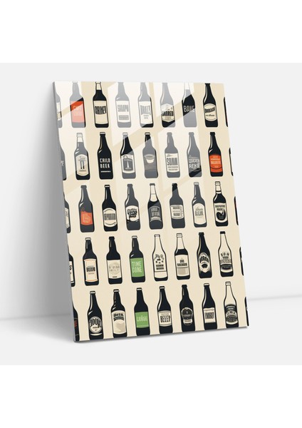 Cam Baskı Bira Tipografi - Bira, Minimalist, Cam Baskı, Alıntılar, 30X45