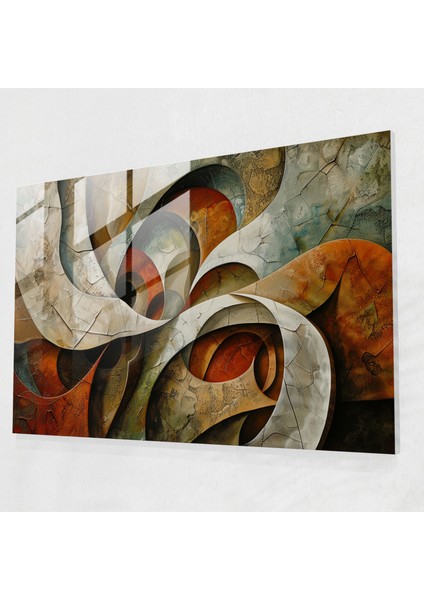 Dünyevi Organik Cam Baskı - Soyut Sanat, Ev Dekorasyonu, Duvar Dekorasyonu, Modern Sanat, 45X30