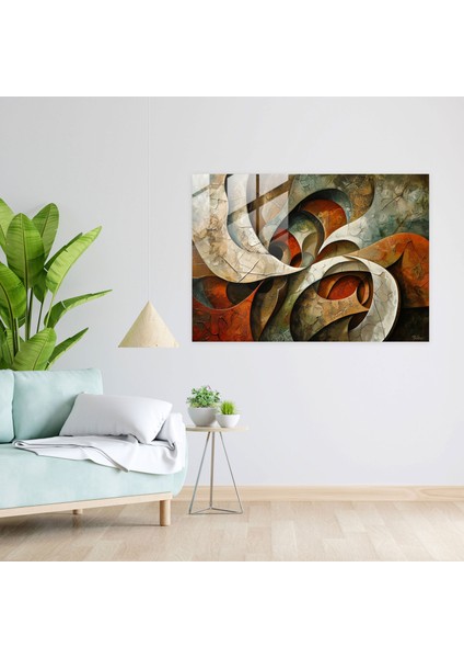 Dünyevi Organik Cam Baskı - Soyut Sanat, Ev Dekorasyonu, Duvar Dekorasyonu, Modern Sanat, 45X30 modelleri