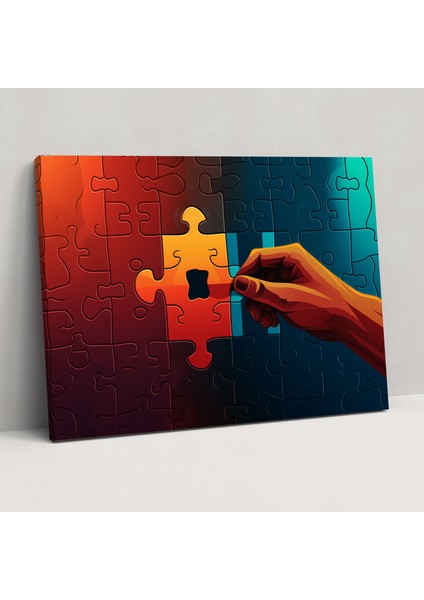 Blockchain Yapboz El Kanvas Tablo - Blockchain, El Tutma, Retro Poster Tasarımı, Blockchain, 50X30