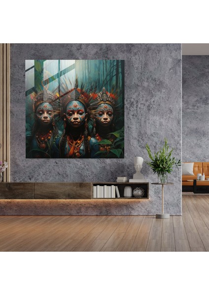 Amazon Kadınları Cam Baskı Duvar Tablosu - Amazon Kadınları, Güç, Gerçeküstü Yağlıboya Tablo, Cam Duvar Sanatı, 40X40 modelleri