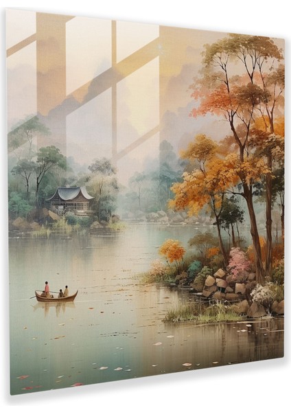 Asya Huzuru Cam Baskı - Asya, Cam Duvar Sanatı, Toprak Tonları, Sakin, 30X30