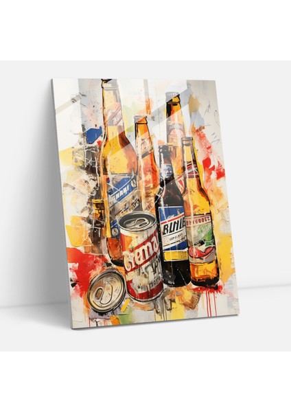 Bira Bardağı Sanatı - Bira, Cam Baskı, Sanat ve Biranın Birleşmesi, Cam Duvar Sanatı, 30X45