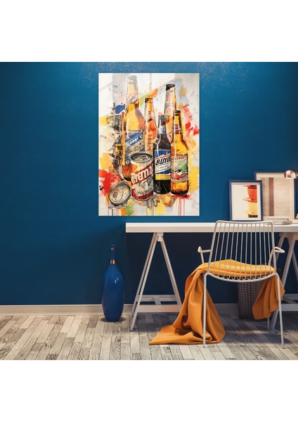 Bira Bardağı Sanatı - Bira, Cam Baskı, Sanat ve Biranın Birleşmesi, Cam Duvar Sanatı, 30X45 fiyatları