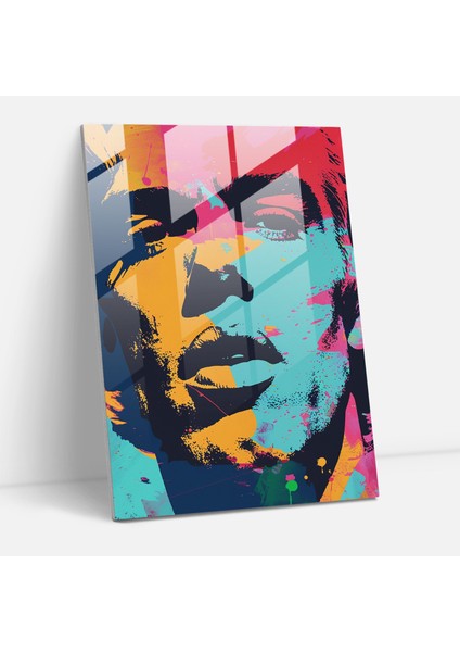 Andy Warhol Cam Duvar Sanatı - Tipografi Tasarımı - Andy Warhol, Cam Sanatı, Duvar Dekorasyonu, Ev Dekorasyonu, 30X45