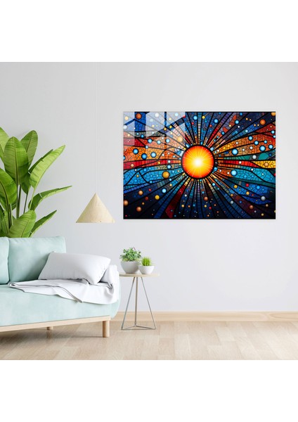 Aborijin Noktalı Cam Baskı - Aborijin, Modern Sanat, Cam Baskı, Kaleydoskop, 45X30 fiyatları