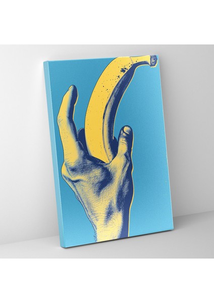 Andy Warhol Muz Duvar Tablosu - Andy Warhol, Duvar Süslemesi, Muz, Mavi Arka Plan, 30X50