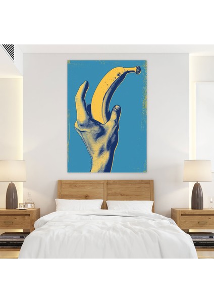Andy Warhol Muz Duvar Tablosu - Andy Warhol, Duvar Süslemesi, Muz, Mavi Arka Plan, 30X50 fiyatları
