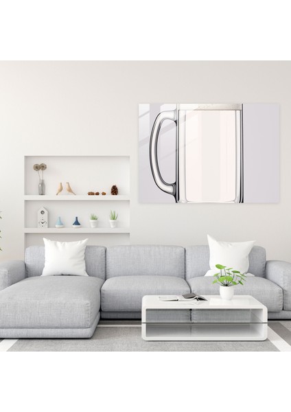 Bira Bardağı Duvar Sanatı - Bira, Üstü Köpüklü Bira Bardağı, Minimalist Çizgi Çizimi, Sadelik, 30X45 fiyatları