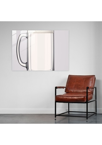 Bira Bardağı Duvar Sanatı - Bira, Üstü Köpüklü Bira Bardağı, Minimalist Çizgi Çizimi, Sadelik, 30X45 modelleri