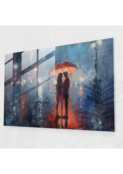 Leonid Afremov Glass Print Romantic Couple - Leonid Afremov, Glass Wall Art, Modern Art, Wall Decoration, 45X30