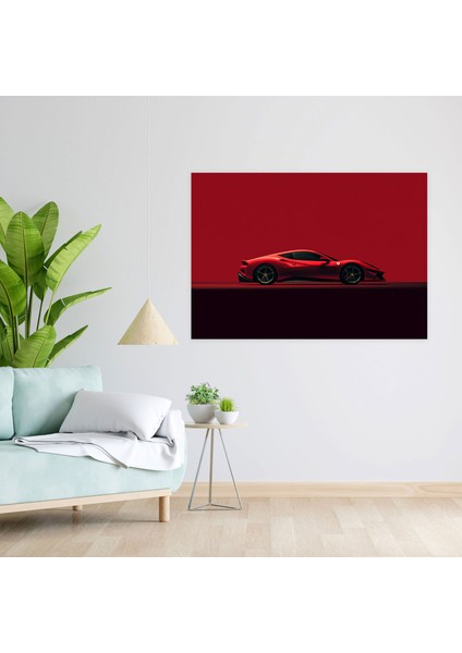 Ferrari Kanvas Tablo - Minimalist Grafik Duvar Tablosu - Ferrari, Ferrari, Kanvas Tablo, Kanvas Tablo, 50X30 modelleri