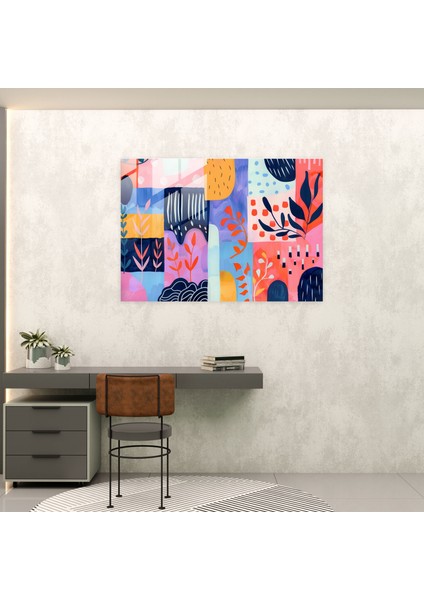 Henri Matisse Ev Dekorasyonu - Eğlenceli Şekiller - Henri Matisse, Pastel Palet, Ev Dekorasyonu, Cam Baskı, 45X30 modelleri