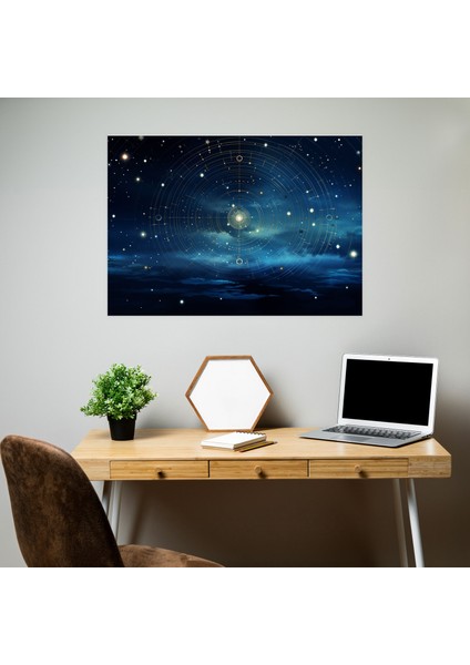 Göksel Gece Gökyüzü Kanvas Tablo - Burçlar, Duvar Süslemesi, Burçlar, Dijital Sanat, 50X30 modelleri