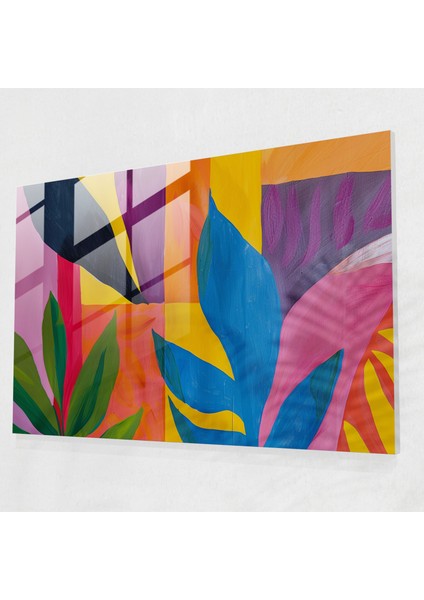 Henri Matisse Cam Baskı Dinamik Renkler - Henri Matisse, Cam Sanatı, Cam Duvar Sanatı, Henri Matisse, 45X30