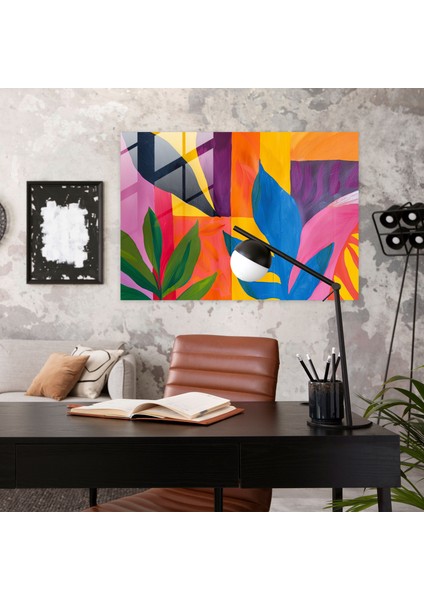 Henri Matisse Cam Baskı Dinamik Renkler - Henri Matisse, Cam Sanatı, Cam Duvar Sanatı, Henri Matisse, 45X30