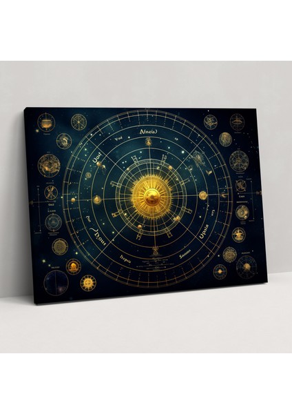 Burçlar Astroloji Tablosu Kanvas Tablo - Burçlar, Kanvas Tablo, Ev Dekorasyonu, Burçlar, 50X30