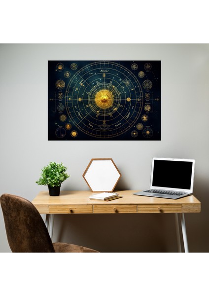 Burçlar Astroloji Tablosu Kanvas Tablo - Burçlar, Kanvas Tablo, Ev Dekorasyonu, Burçlar, 50X30 fiyatları