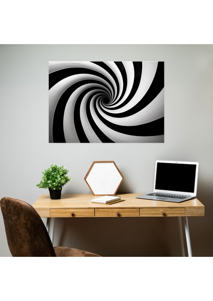Hipnoz Duvar Tablosu - Hipnoz, Kanvas, Hipnotik Spiral, Siyah Beyaz, 50X30 fiyatları