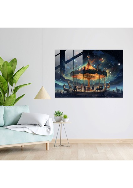 Burç Cam Baskı: Göksel Atlıkarınca - Burç, Duvar Süslemesi, Cam Duvar Sanatı, Ev Dekorasyonu, 45X30 modelleri