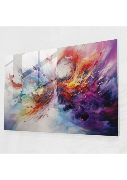 Burç Cam Baskı: Dans Eden Elementler - Burç, Modern Sanat, Cam Sanatı, Cam Duvar Sanatı, 45X30