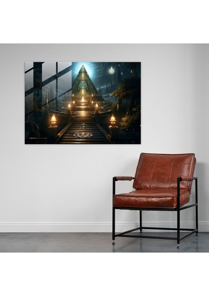 Illuminati'ye Giden Yol Cam Baskı - Illuminati, Aydınlık Yol, Antik Semboller, Cam Duvar Sanatı, 45X30 modelleri