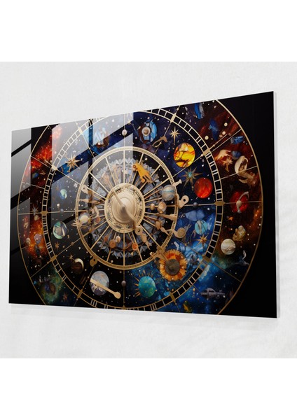 Takımyıldızı Cam Sanatı - Burç, Ev Dekorasyonu, Zodyak Takımyıldızları, Modern Sanat, 45X30