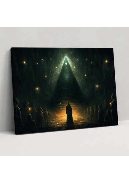 Illuminati Ritüeli Duvar Tablosu - Illuminati, Duvar Sanatı, Ritüel, Kanvas Tablo, 70X50