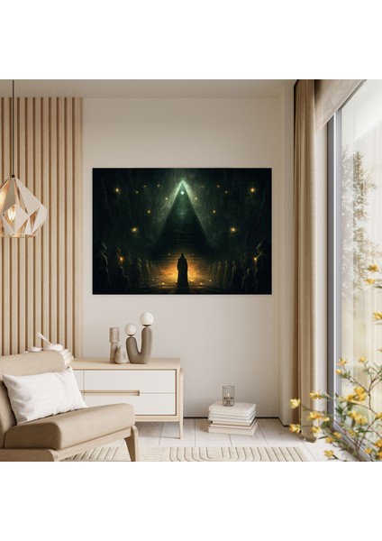 Illuminati Ritüeli Duvar Tablosu - Illuminati, Duvar Sanatı, Ritüel, Kanvas Tablo, 70X50