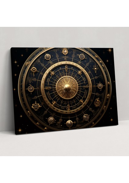 Burç Mistik Çark Kanvas Tablo - Burçlar, Kanvas Tablo, Kanvas Tablo, Burçlar, 50X30