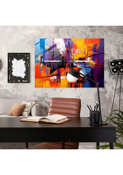 Harlem Cam Baskı - Soyut Canlı Renkler - Harlem, Duvar Dekorasyonu, Ruh, Enerji, 45X30 fiyatları