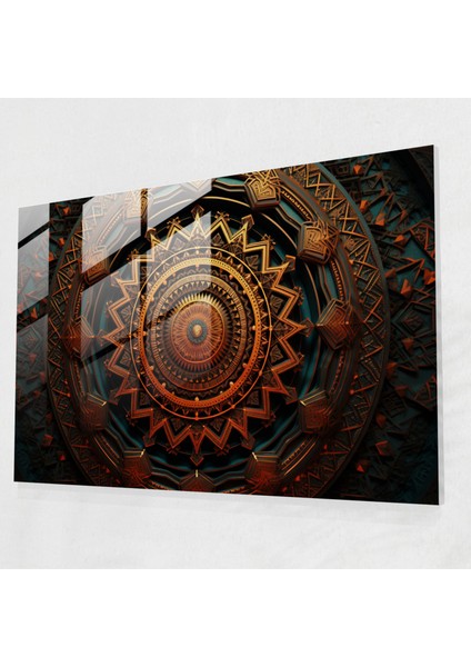 Hipnoz Cam Duvar Sanatı - Huzur Mandala - Hipnoz, Yüksek Kaliteli, Ev Dekorasyonu, Büyüleyici, 45X30