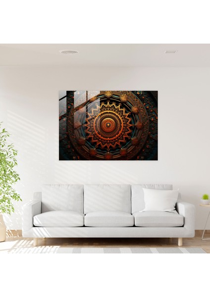 Hipnoz Cam Duvar Sanatı - Huzur Mandala - Hipnoz, Yüksek Kaliteli, Ev Dekorasyonu, Büyüleyici, 45X30
