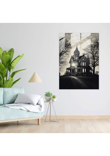 Korku Cam Baskı: Perili Köşk - Korku, Perili Köşk, Modern Sanat, Korku, 30X45
