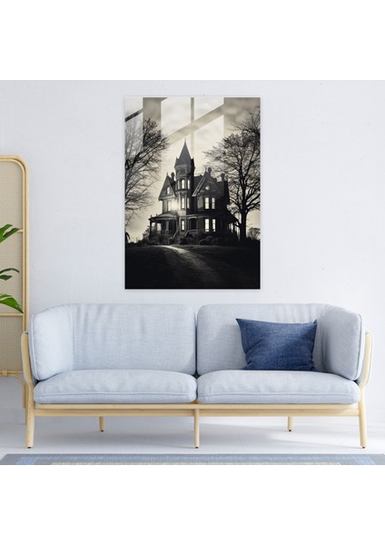 Korku Cam Baskı: Perili Köşk - Korku, Perili Köşk, Modern Sanat, Korku, 30X45