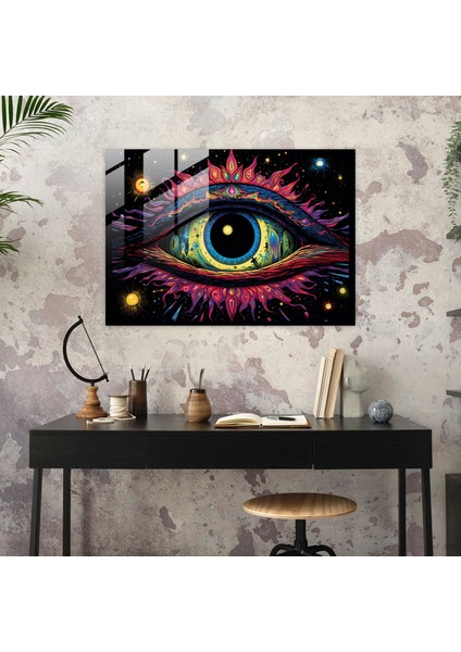 Ezoterizm Cam Baskı - Psychedelic Algı - Illuminati, Göz Alıcı, Ev Dekorasyonu, Duvar Dekorasyonu, 45X30 modelleri
