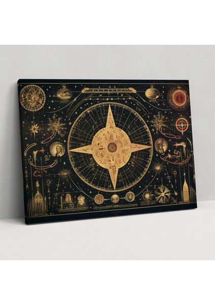 Ezoterizm Vintage Duvar Tablosu - Illuminati, Duvar Sanatı, Ezoterizm, Ev Dekorasyonu, 50X30