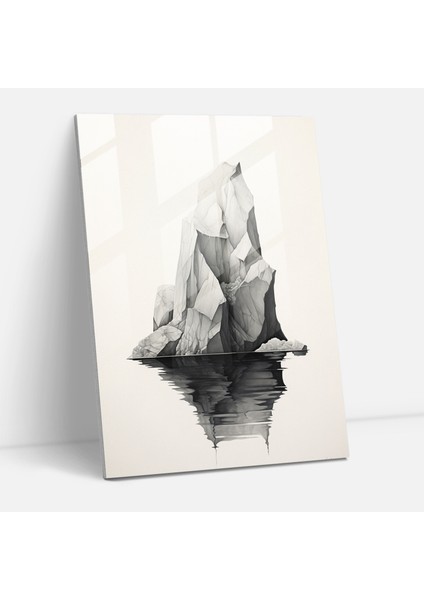 Minimalist Buzdağı Cam Baskı - Buzdağı, Modern Sanat, Huzur, Cam Baskı, 30X45