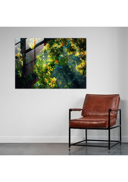 Empresyonizm Cam Duvar Sanatı - Ağaçların Arasından Benekli Güneş Işığı - Empresyonizm, Cam Duvar Sanatı, Güneş Işığı, Duvar Dekorasyonu, 45X30 fiyatları