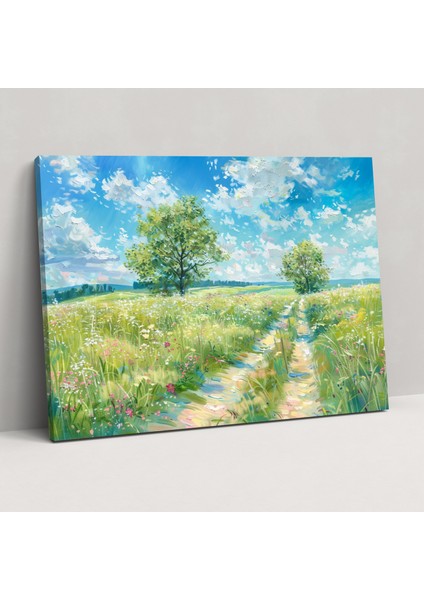 Empresyonizm Bahar Çayırı Duvar Tablosu - Empresyonizm, Kanvas Tablo, Ev Dekorasyonu, Duvar Dekorasyonu, 50X30