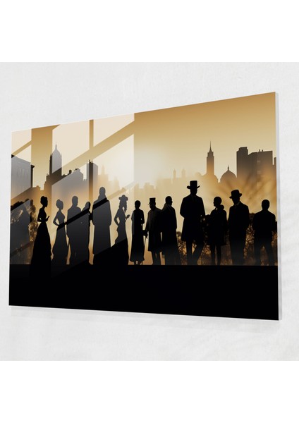 Harlem Siluetleri Cam Baskı - Harlem, Siluet, Ev Dekorasyonu, Hareketler, 45X30