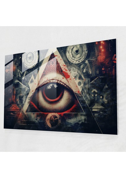 Geometrik Illuminati Cam Baskı - Illuminati, Cam Baskı, Modern Sanat, Duvar Dekorasyonu, 45X30